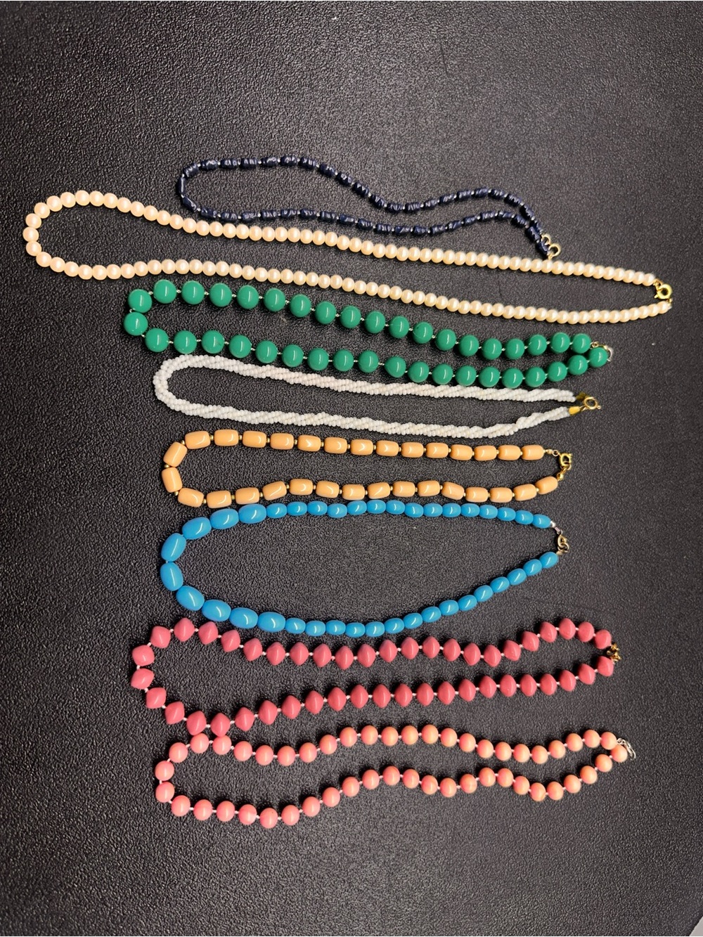 Colorful Beaded Necklace Collection - Pink, Blue, Green, Cream, Yellow